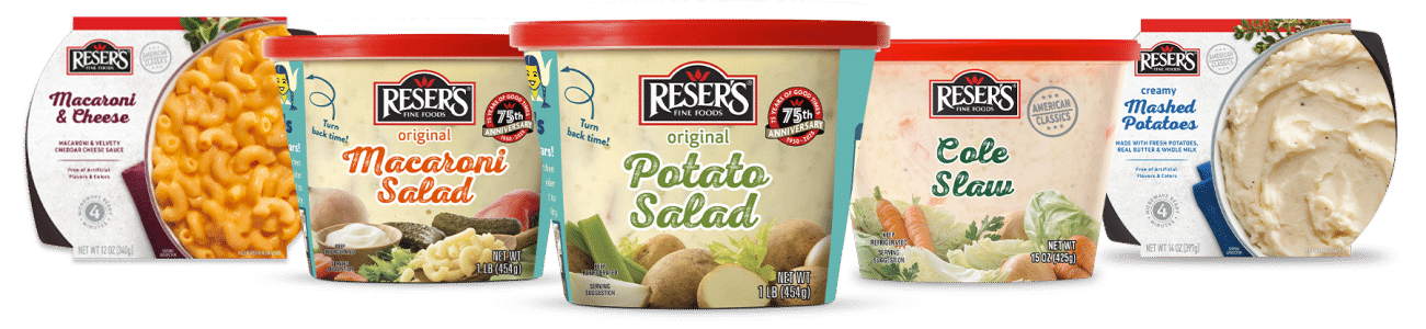 macaroni salad potato salad and cole slaw